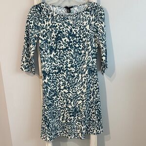 H&M Teal & White Printed Dress